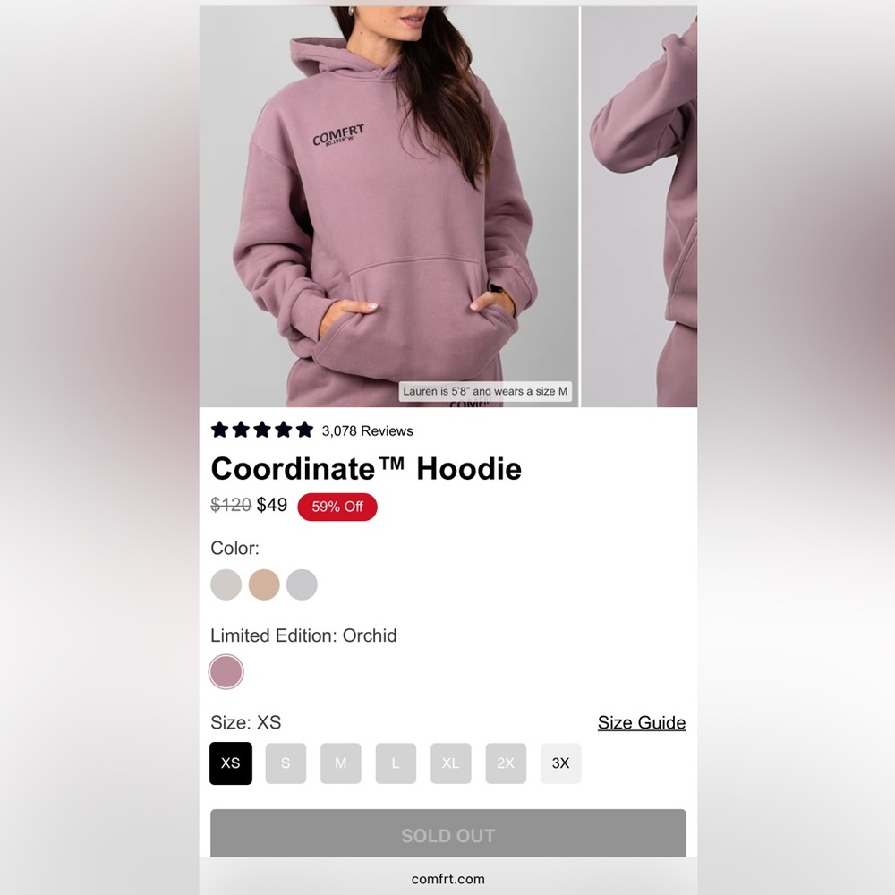 Comfrt Women's Hoodie SOLD OUT ONLINE
